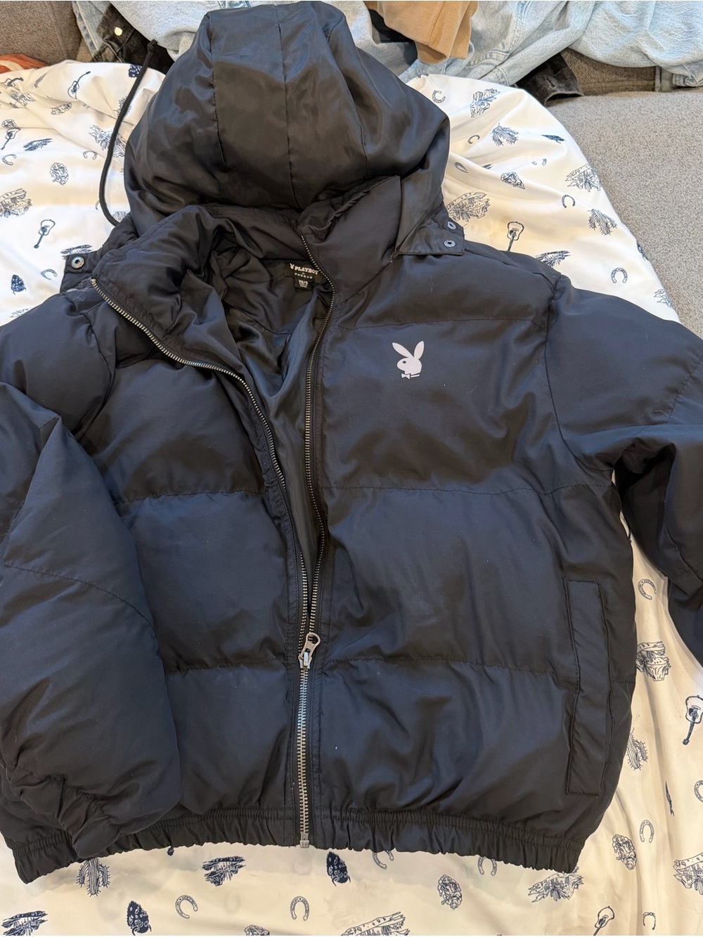 PacSun Black Puffer Jacket with Hood